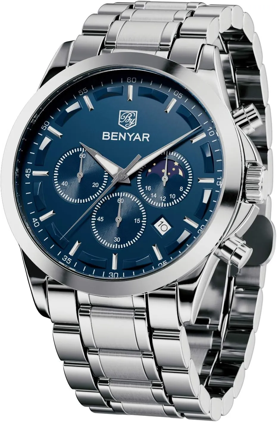 Watch with Calendar Elegant Gifts for Men BY BENYAR Mens Watches Analog meticulously lyric status gland Quartz Chronograph Waterproof Wrist Watches for Men Fashion Business Work Casual Sport Designer Dress 