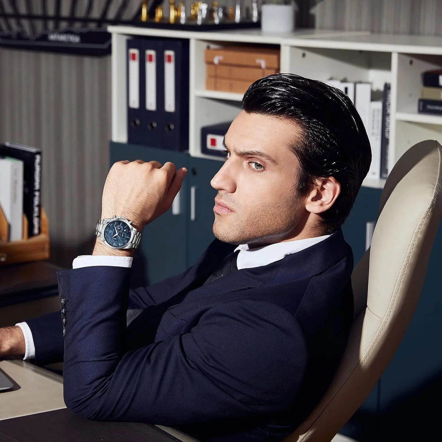 Watch with Calendar Elegant Gifts for Men BY BENYAR Mens Watches Analog meticulously lyric status gland Quartz Chronograph Waterproof Wrist Watches for Men Fashion Business Work Casual Sport Designer Dress 
