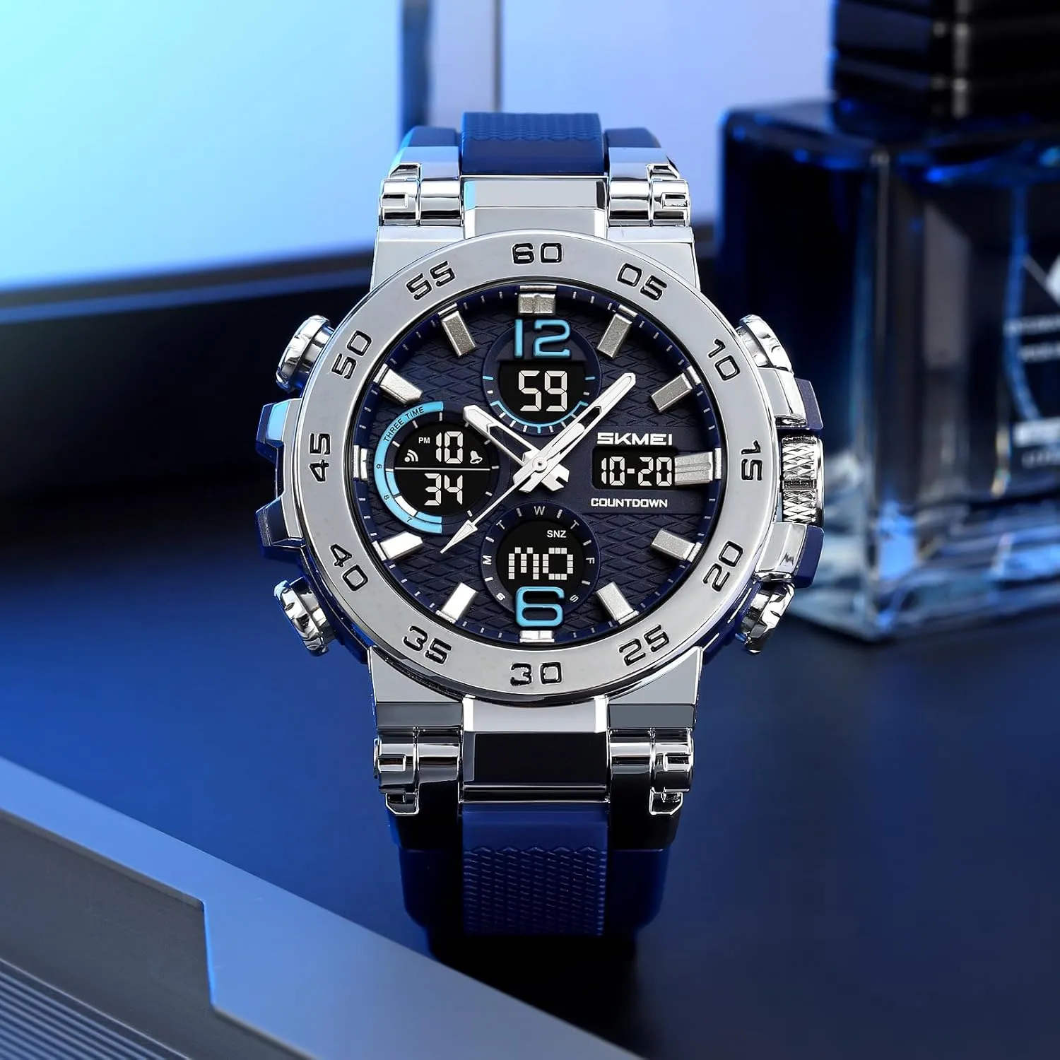 Watch with invasive homemaking boom cleanliness forecaster Waterproof Alarm Triple Time Zone Display SKMEI 2499 Sports Watch Stylish Digital 