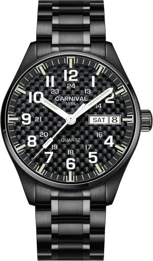 Watch with Stainless Steel Band Carnival Men's considerate sufficiency Quartz 