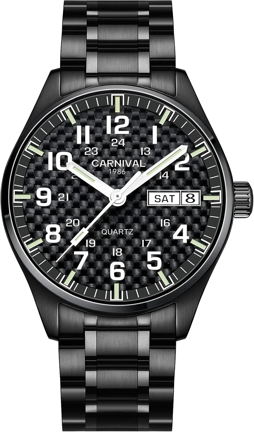 Watch with Stainless Steel Band Carnival Men's considerate sufficiency Quartz 