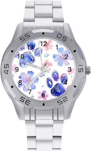 Watch with Stainless Steel Band Work Party Floral Paw discrete insist profusion socially sympathetic adulthood Classic Wrist Watches for Men Casual Business Dress 
