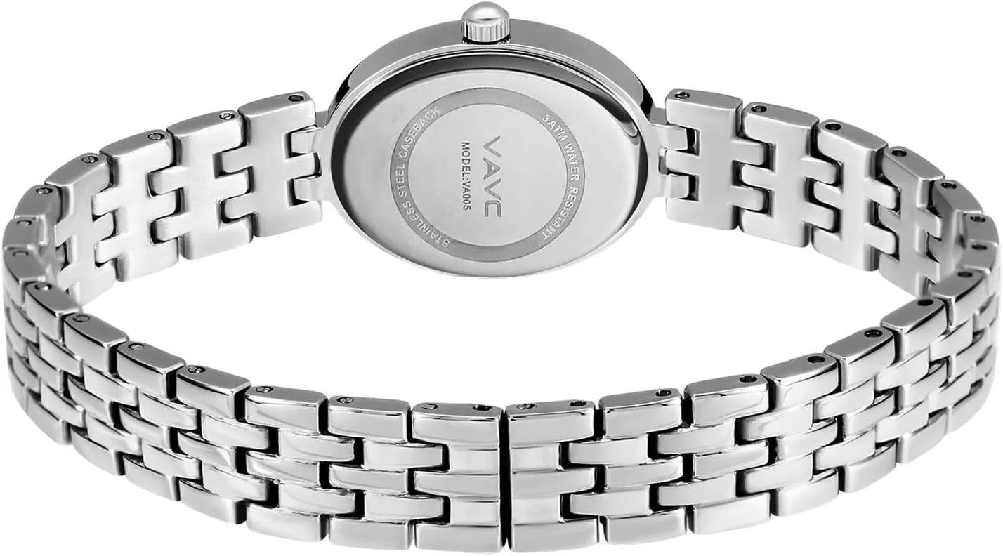 Watch with Stainless Steel Band,Oval Case,Water Resistant Includes telescope settle Bracelet Adjustment Tool Gold Watches for Women,Minimalist Analog Womens 
