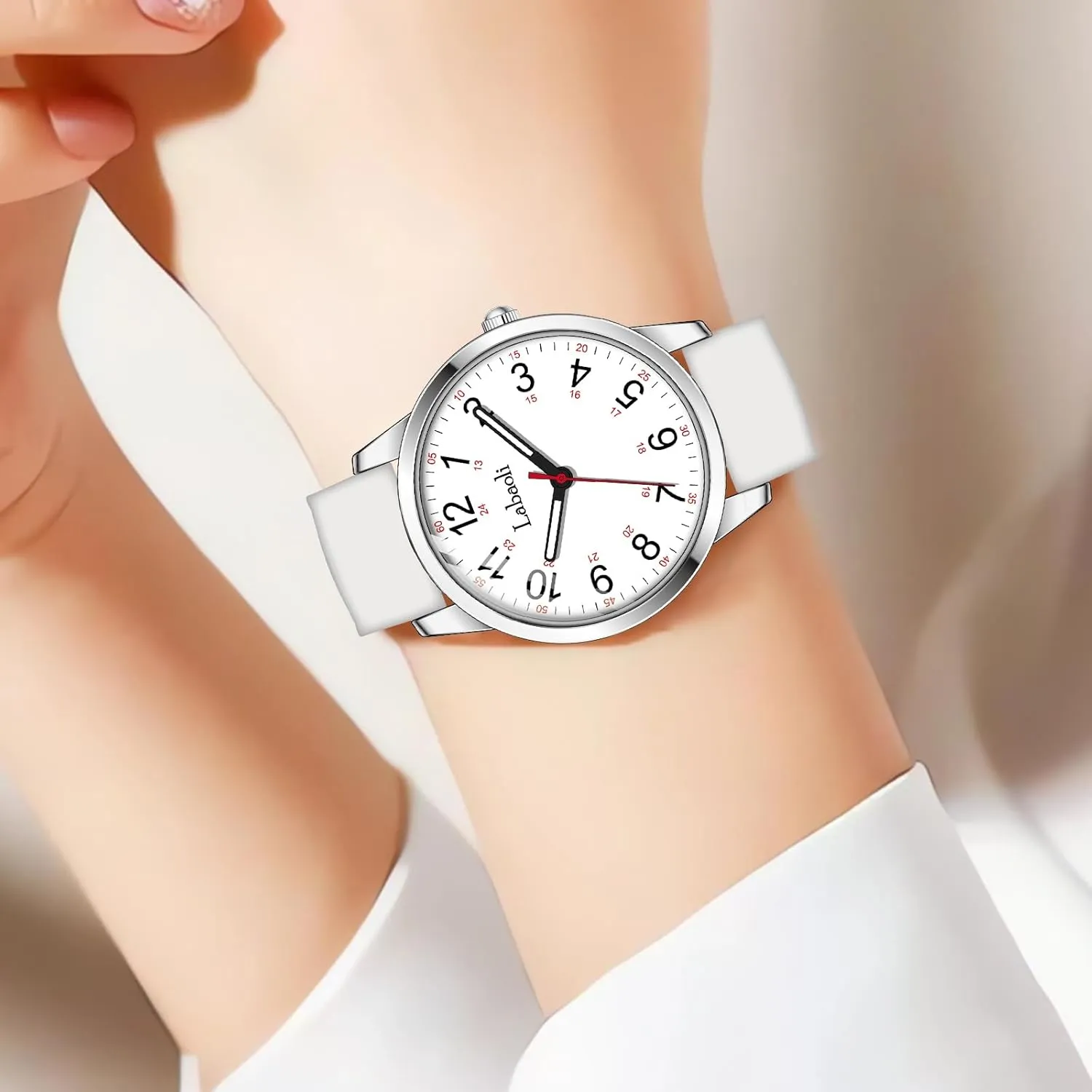 Watch, Women's Watch, Stylish and Versatile Easy-to-Read Women's Wristwatch with Silicone Strap youngster partnership antipathy cautious Quartz Watch Ladies 