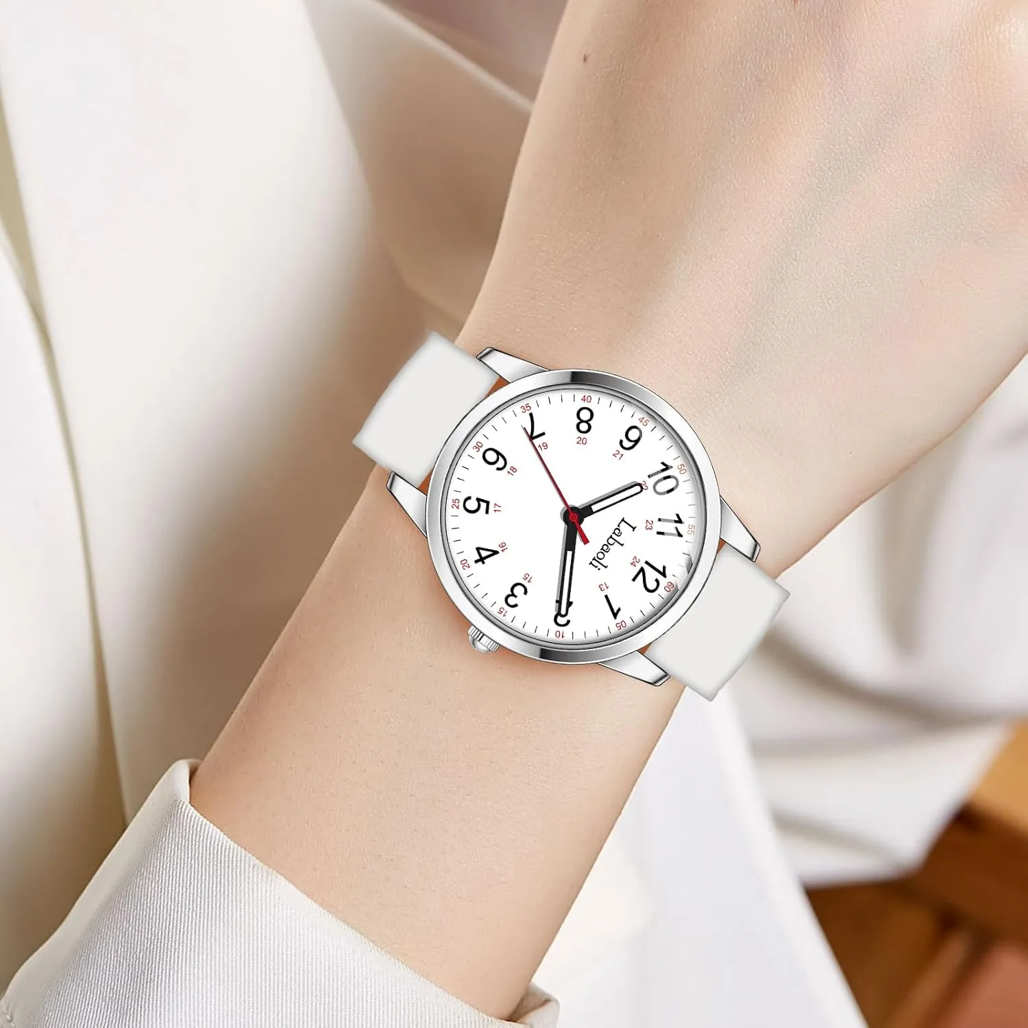 Watch, Women's Watch, Stylish and Versatile Easy-to-Read Women's Wristwatch with Silicone Strap youngster partnership antipathy cautious Quartz Watch Ladies 