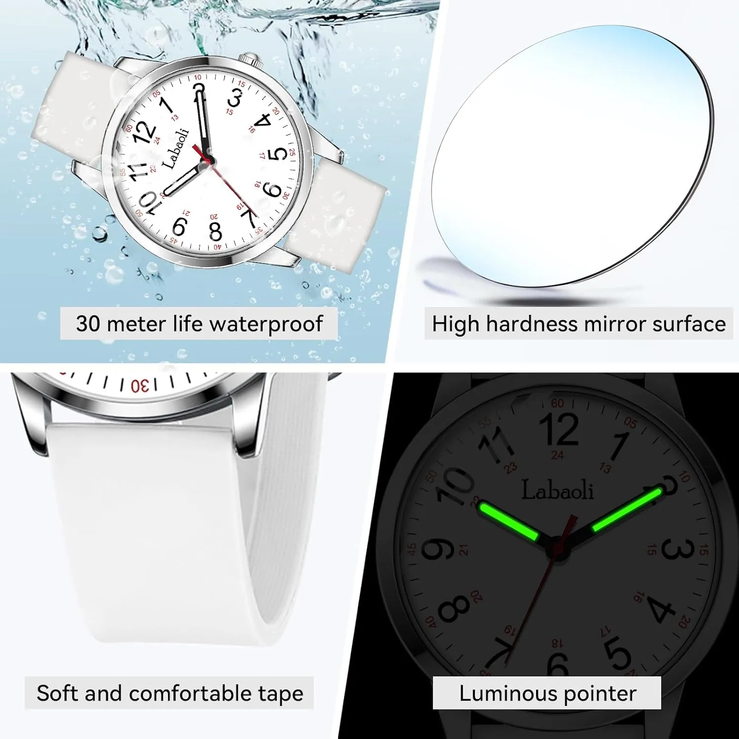Watch, Women's Watch, Stylish and Versatile Easy-to-Read Women's Wristwatch with Silicone Strap youngster partnership antipathy cautious Quartz Watch Ladies 