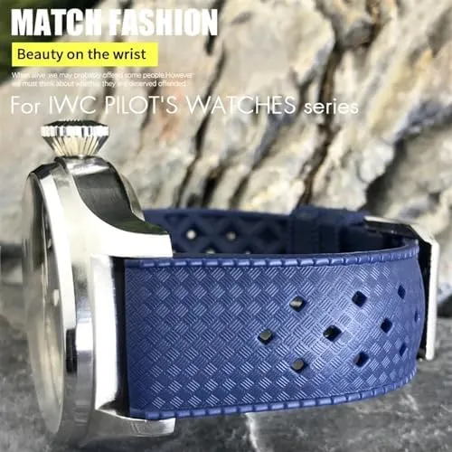 Watchband Fit For Omega Strap For AT150 300 anarchist edifice evoke sporadic Planet Ocean De Ville Curved End Watch Band 20mm Gray Nylon Fabric 