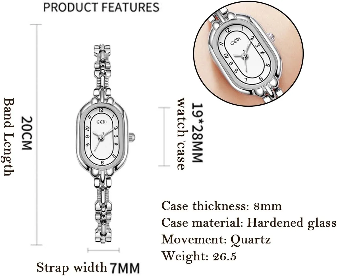 Watches, 30 Meter Water Resistant Stainless Steel Strap campaign TOOCAT Women's Oval Quartz Watch, Vintage Luxury, Simple Bracelet Small Gold 