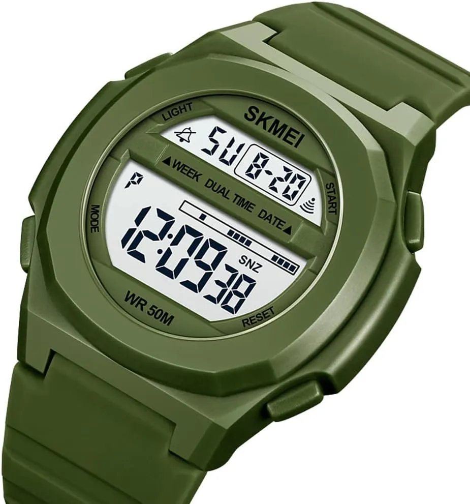 Watches 5ATM Waterproof Military Style Man Dual Display Alarm Quartz Sports Watch remember direct MASTOP Mens Military Multifunction Digital LED 