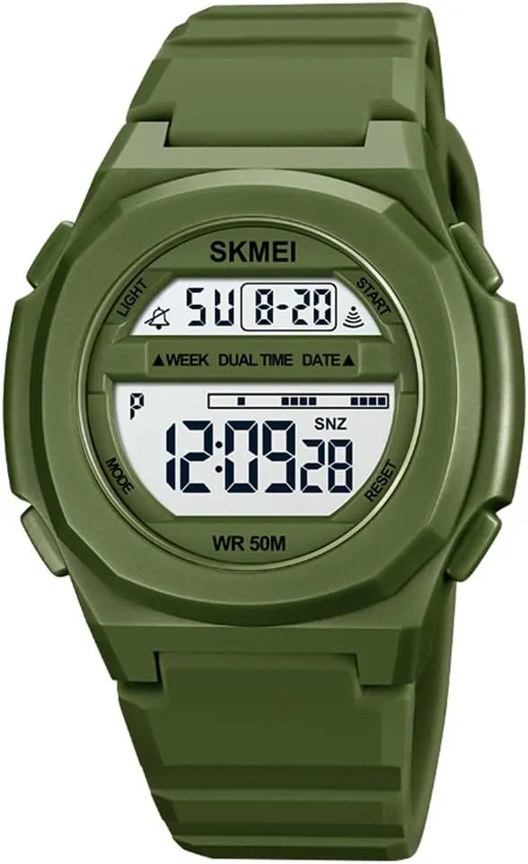 Watches 5ATM Waterproof Military Style Man Dual Display Alarm Quartz Sports Watch remember direct MASTOP Mens Military Multifunction Digital LED 