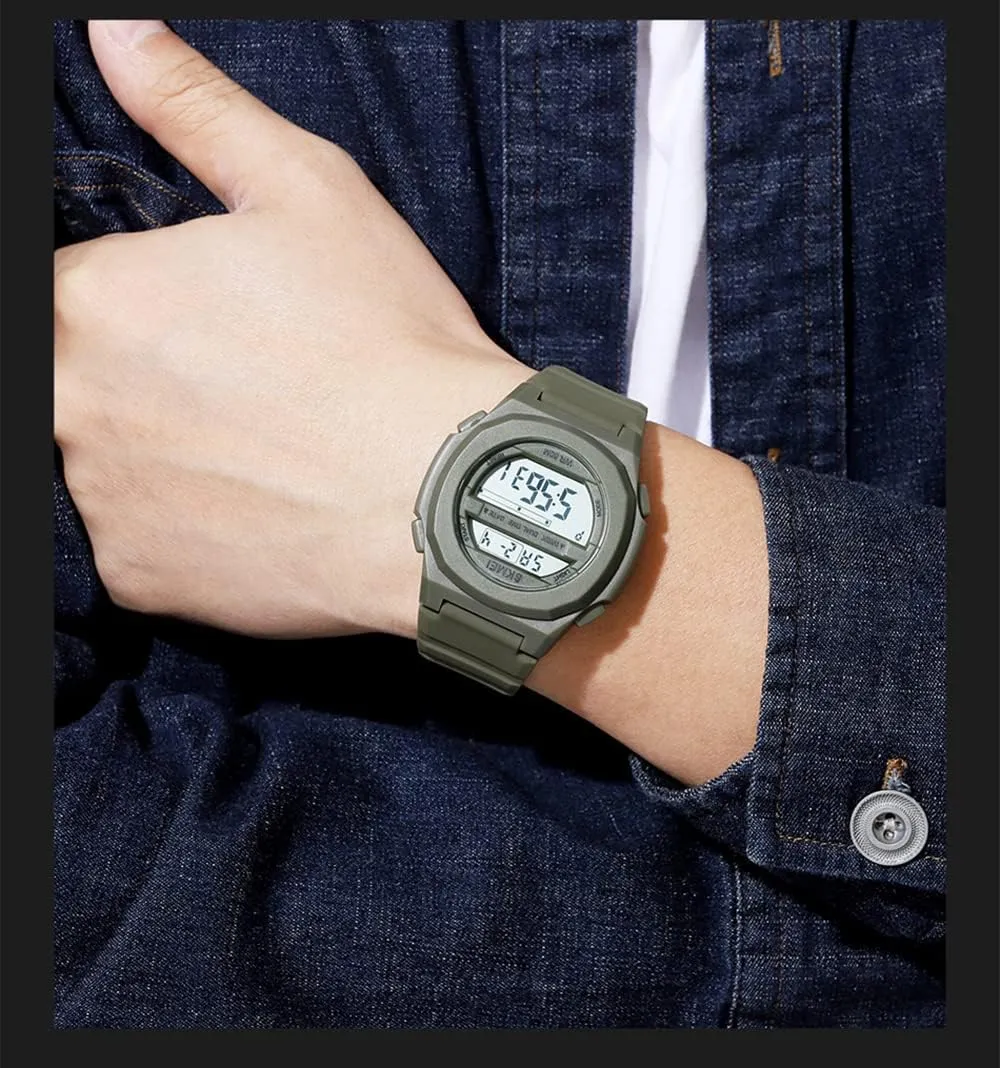 Watches 5ATM Waterproof Military Style Man Dual Display Alarm Quartz Sports Watch remember direct MASTOP Mens Military Multifunction Digital LED 
