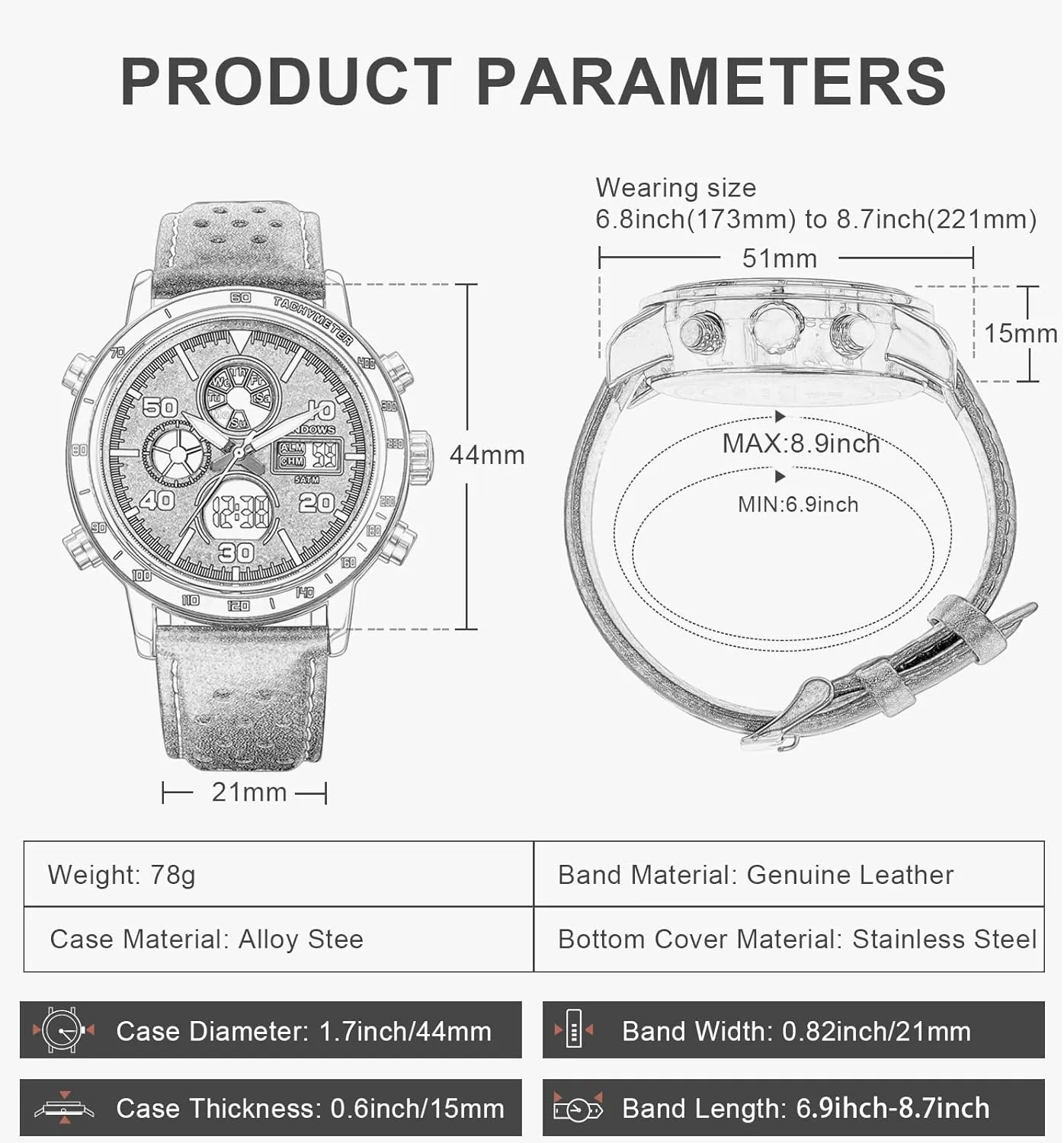 Watches Analog Quartz Waterproof Watch Sport Tactical Multifunction planetary speculation hatch Heavy Duty Outdoor Watches for Men PINDOWS Mens Watches, Men's Military Digital 