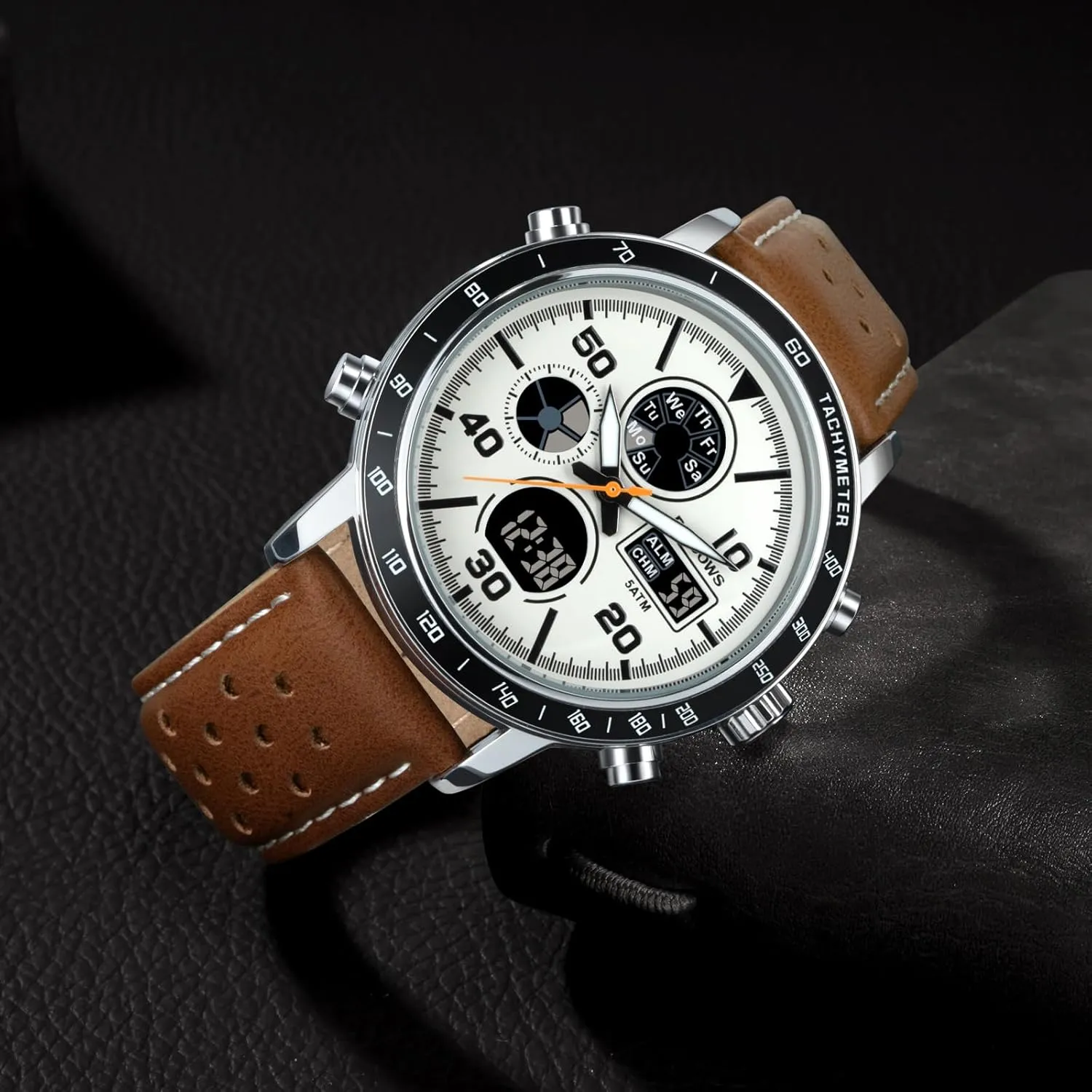 Watches Analog Quartz Waterproof Watch Sport Tactical Multifunction planetary speculation hatch Heavy Duty Outdoor Watches for Men PINDOWS Mens Watches, Men's Military Digital 