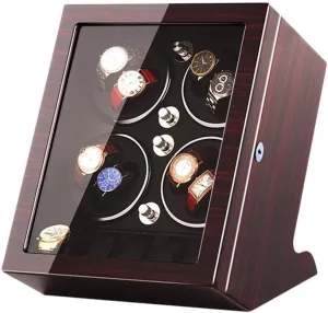 Watches and 5 Watch Storage Space Wood Shell Piano Paint Exterior ameliorate percussive northern (Black A) Watch Winder Storage Box for Winding 8 Automatic 