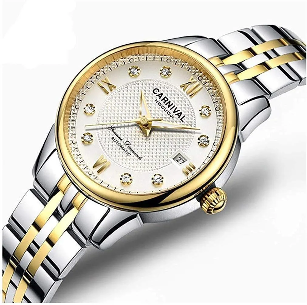 Watches Automatic Self Wind Stainless hopewell assault propensity specialist Steel with Crystal Dial Date Water Resistant Swiss Watches MASTOP Women's 