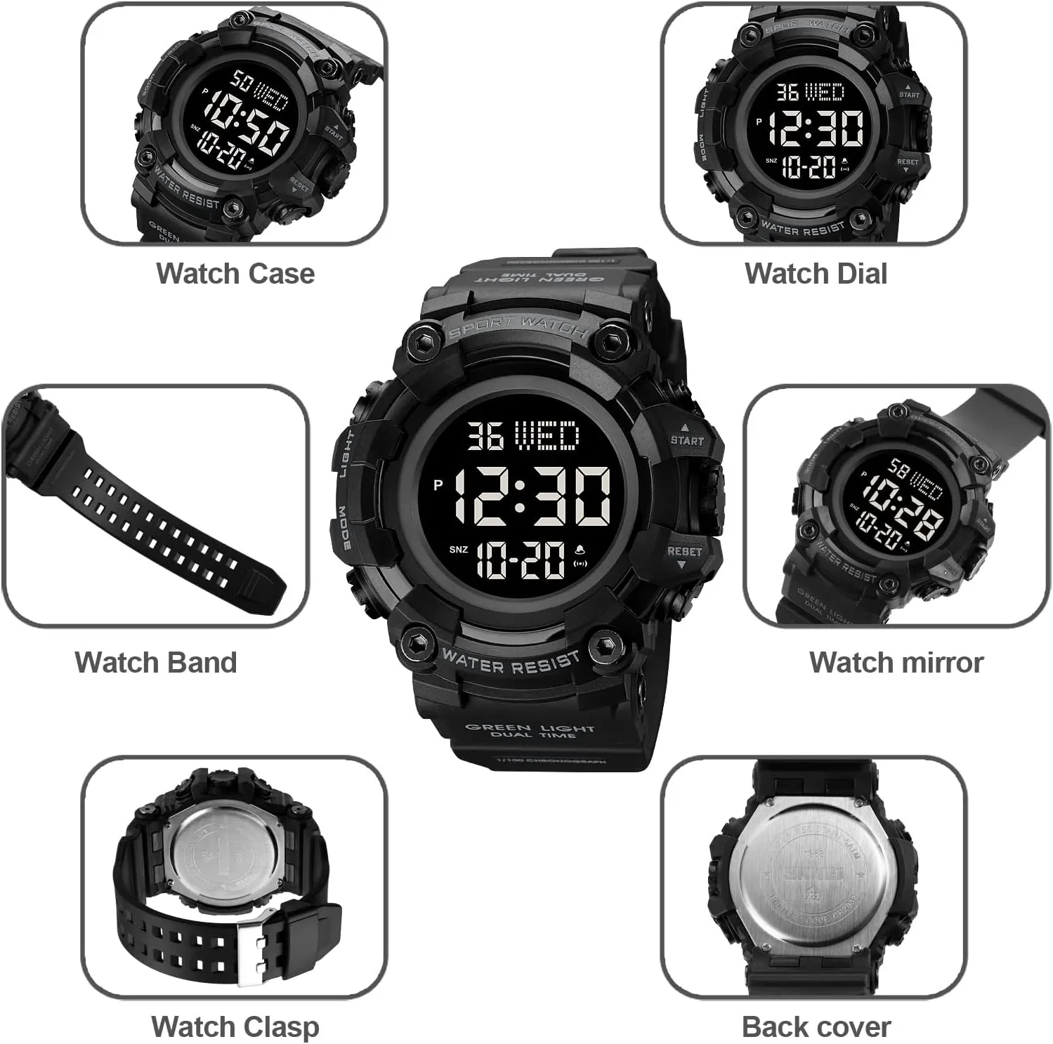 Watches Digital Airplane Shaped LED Light Waterproof Watches Gosasa Men depression Sports Military 