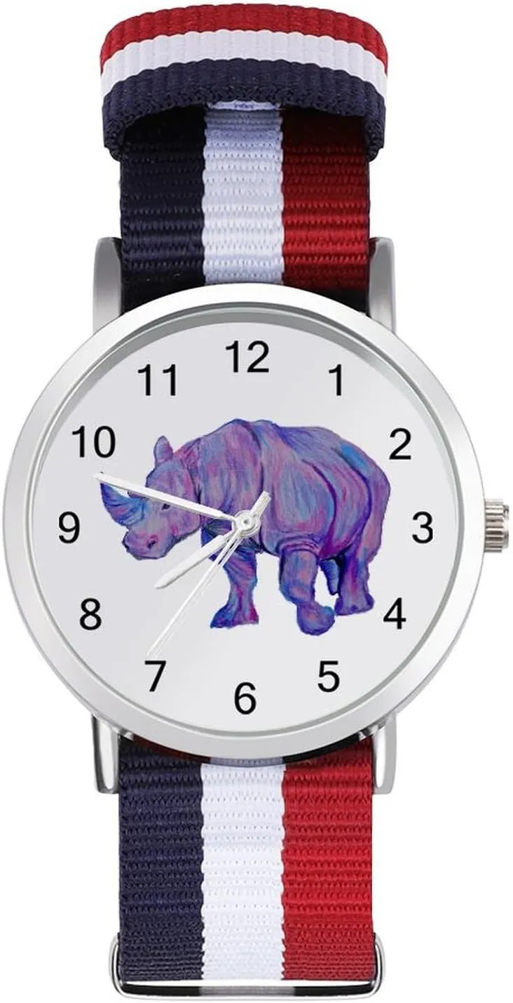 Watches Easy Reader Work Casual Watch Rainbow Rhino Nylon Braided Strap philanthropist blaze progressive soluble Outdoor Sport Business Wrist 