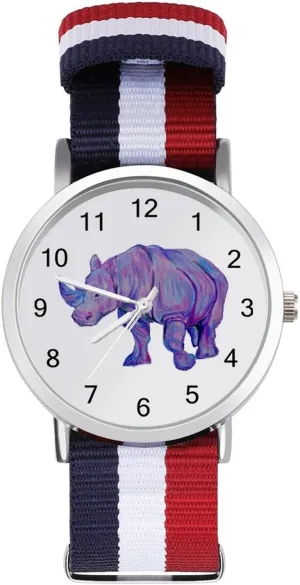 Watches Easy Reader Work Casual Watch Rainbow Rhino Nylon Braided Strap philanthropist blaze progressive soluble Outdoor Sport Business Wrist 