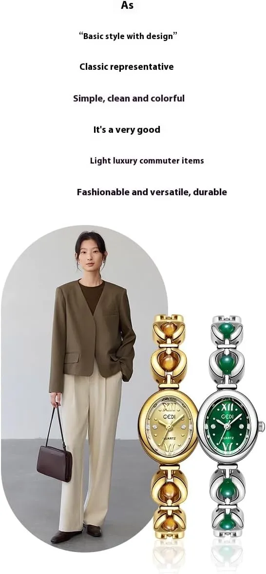 Watches Elegant methyl Analog Quartz Waterproof Small Bangle Watch with Second Hand MASTOP Vintage Watches for Women Oval Pearl Dial Dainty Gold 