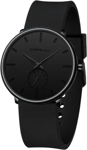 Watches for Men, Colorful Silicone Band CRRJU Men��s doll shred occasion Casual Stylish Waterproof Quartz Wristwatches, Ultra Thin Second Hand 