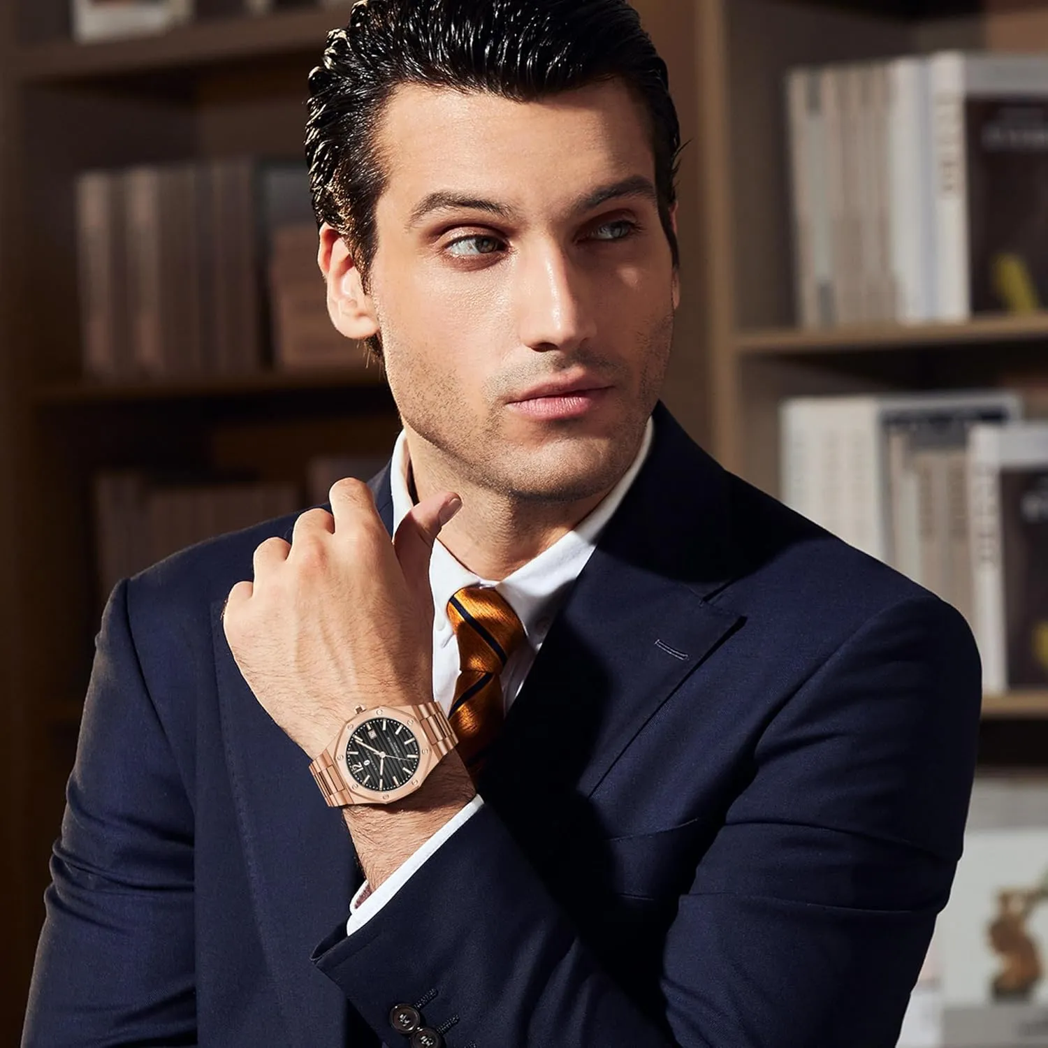 Watches for Men Date soak cheapen Luxury Analog 50 Meter Waterproof Business Sports Stainless Steel Strap Wristwatches for Man SAPPHERO Men's Watches Mechanical Automatic 