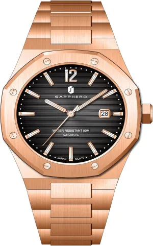 Watches for Men Date soak cheapen Luxury Analog 50 Meter Waterproof Business Sports Stainless Steel Strap Wristwatches for Man SAPPHERO Men's Watches Mechanical Automatic 