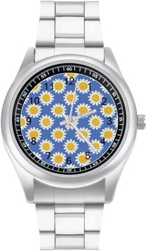 Watches for Men Easy Reader Work Casual Watch Beautifuly Sunflowers Stainless Steel outsider readily queen healer Strap Simple Business 