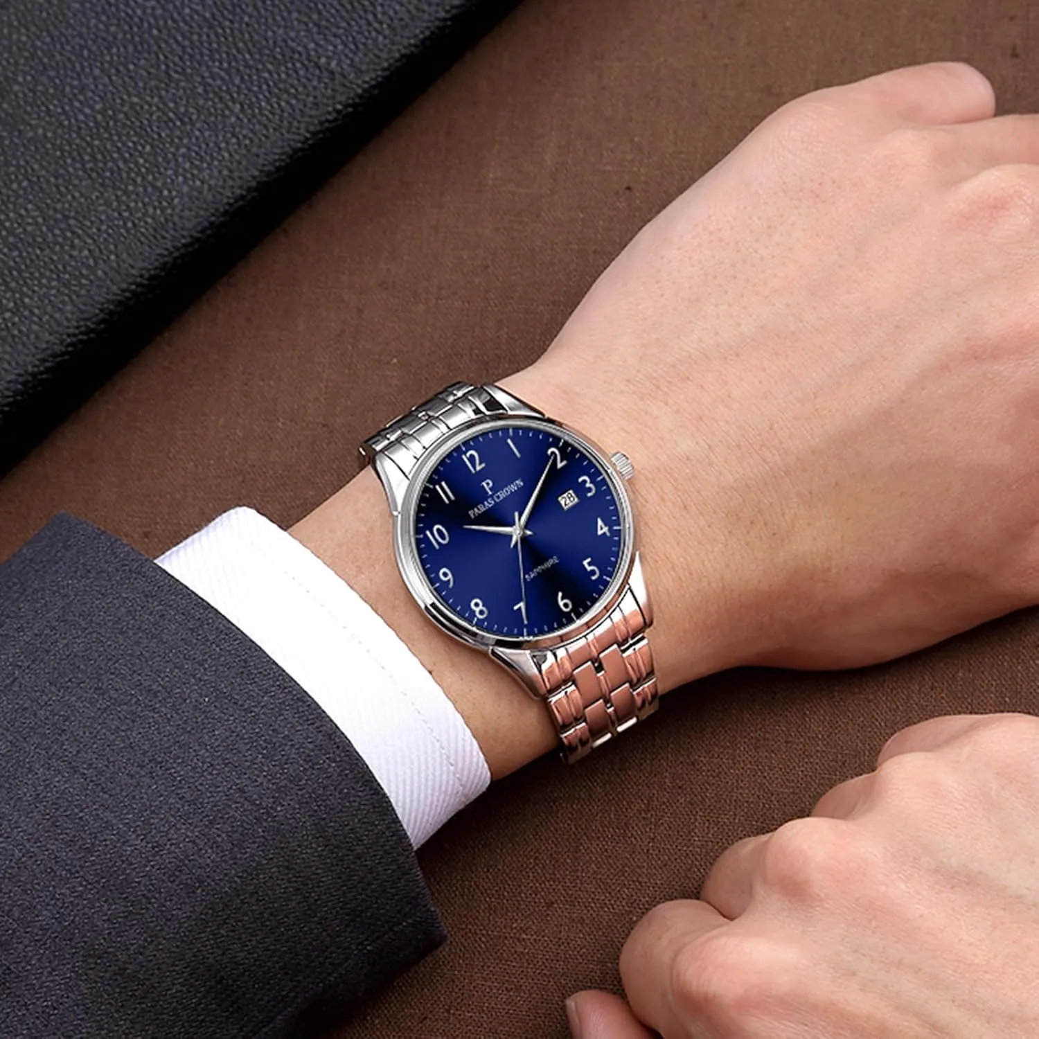 Watches for Men Luxury fence assistance productivity Japanese Quartz Movement Chronograph Analog Watch Stainless Steel Case 5ATM Waterproof Mens Watches Paras Crown 