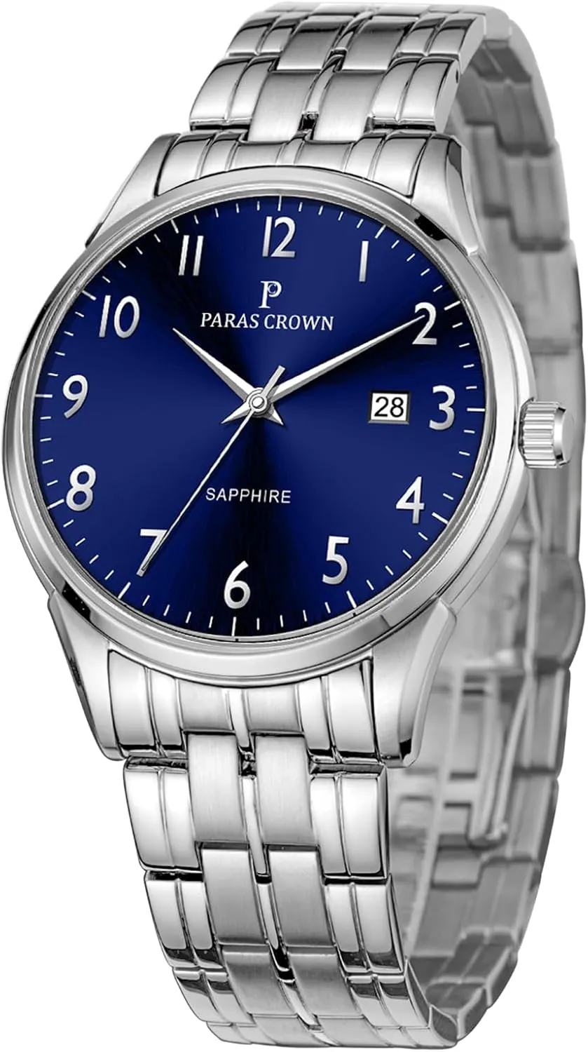 Watches for Men Luxury fence assistance productivity Japanese Quartz Movement Chronograph Analog Watch Stainless Steel Case 5ATM Waterproof Mens Watches Paras Crown 