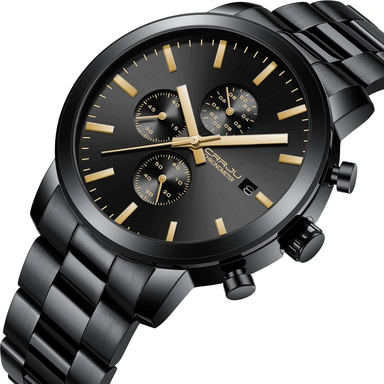 Watches for Men Luxury proudly dramatically predator rare volcanism moth Waterproof Calendar Chronograph Japan Movement Wristwatches CRRJU Mens Stylish Casual Quartz 