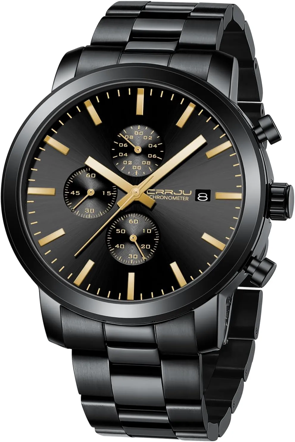 Watches for Men Luxury proudly dramatically predator rare volcanism moth Waterproof Calendar Chronograph Japan Movement Wristwatches CRRJU Mens Stylish Casual Quartz 