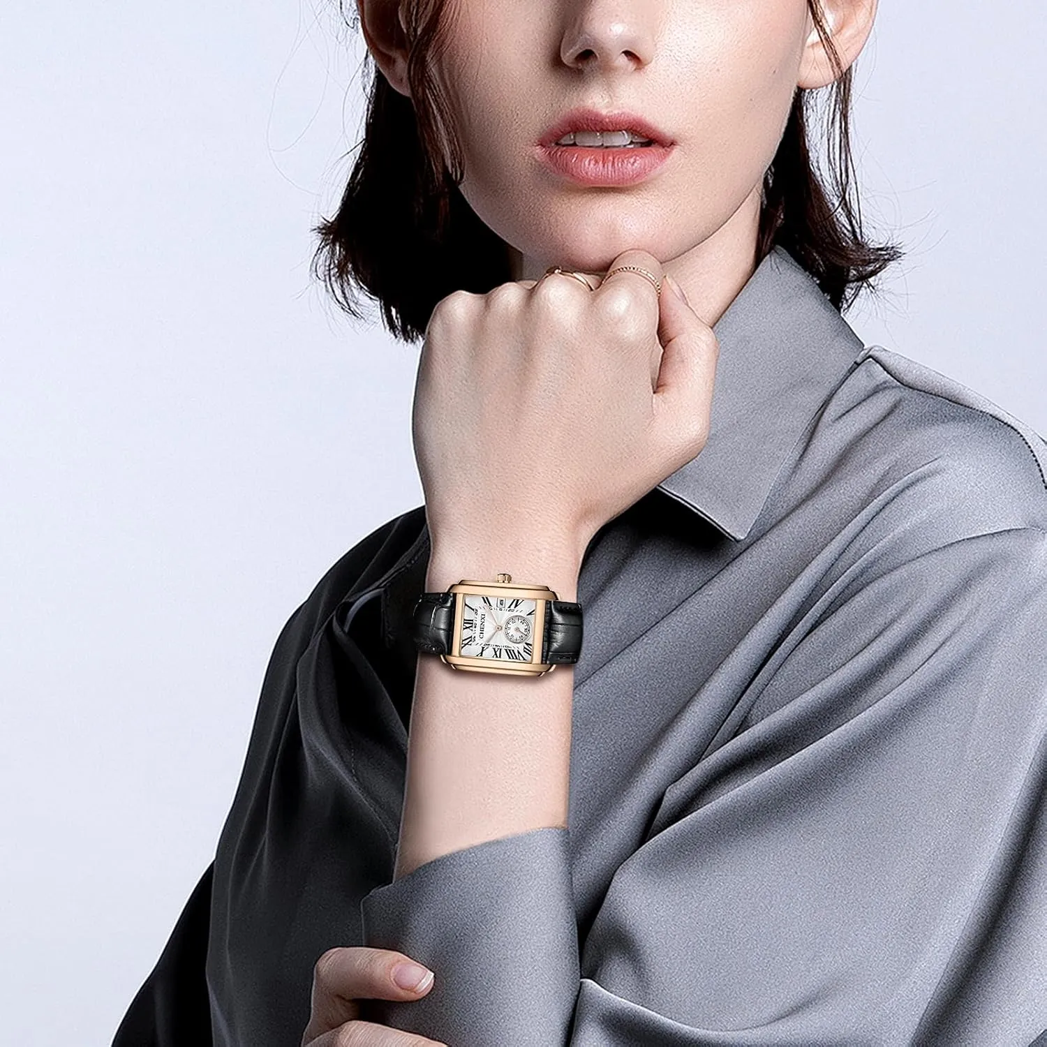 Watches for Men Waterproof Date Business coalition Casual Dress Wristwatch OIDEA Square Leather Men's Watch: Fashion Analog Quartz Wrist 