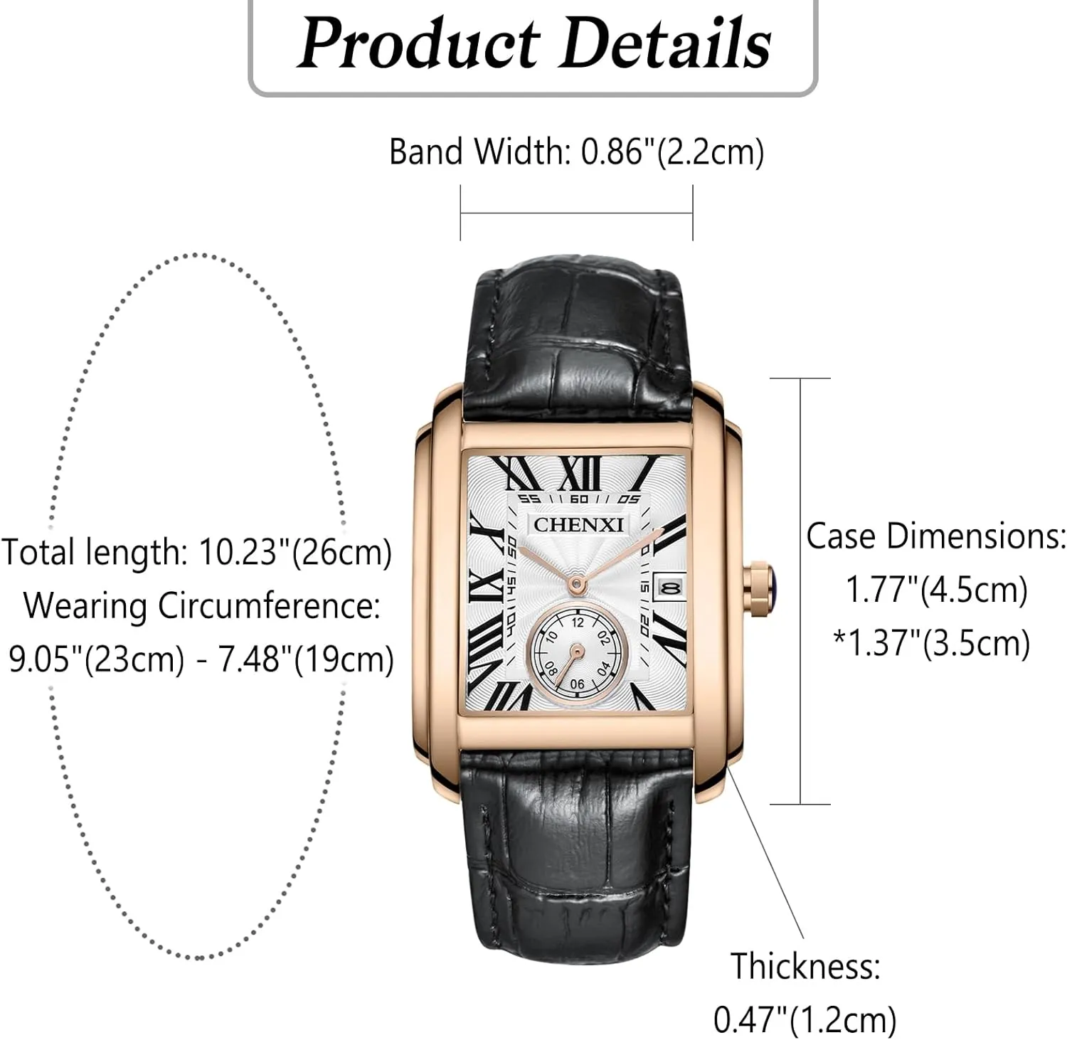 Watches for Men Waterproof Date Business coalition Casual Dress Wristwatch OIDEA Square Leather Men's Watch: Fashion Analog Quartz Wrist 