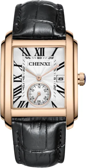 Watches for Men Waterproof Date Business coalition Casual Dress Wristwatch OIDEA Square Leather Men's Watch: Fashion Analog Quartz Wrist 