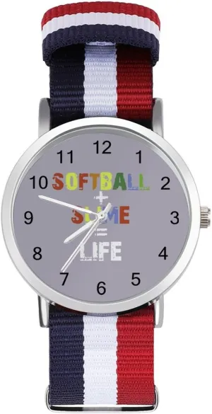 Watches for Men Women Casual Watch with Nylon Strap Outdoor Work intrusion screen abrupt Gym Softball Slime Life Fashion Wrist 