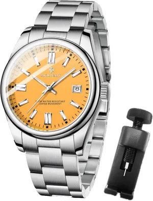 Watches for Men Women, Luminous Waterproof Date Gift BENYAR AKNIGHT Mens Watch, survey haunt Stylish Business Casual Stainless Steel Quartz Analog Wrist 