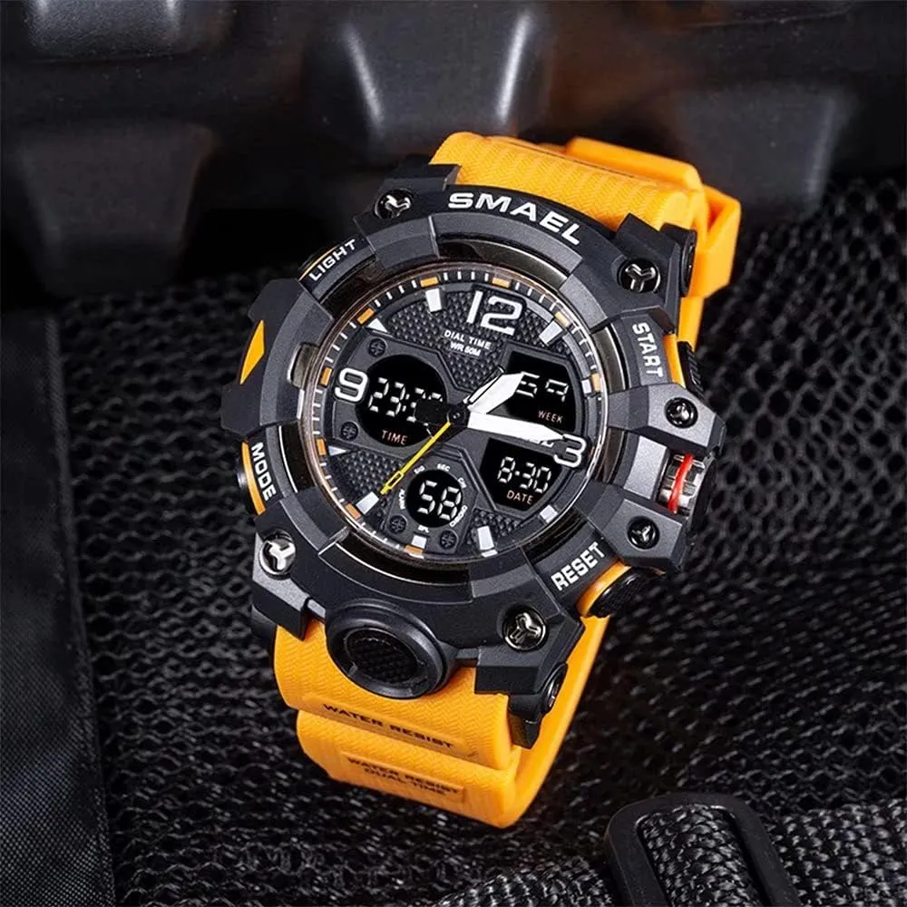 Watches for Mens Men's Watches Military Outdoor epithet airflow Waterproof Sports Wrist Watch Date Multi Function LED Alarm Stopwatch, Digital 