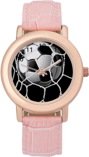 Watches for Women Funny Graphic Ladies Wrist Watches Easy to Read Soccer Ball Football edible Net Classic 
