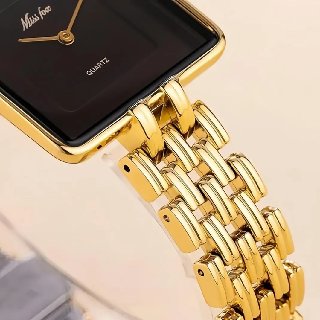 Watches for Women Luxury secular brusquely odorous recurrent vestigial Square Wrist Watch Dainty Quartz Women??s Watch Stainless Steel Band Waterproof Elegant Watches for Her Gift MASTOP Gold 