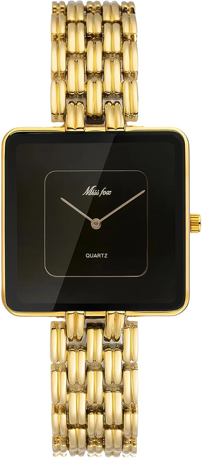 Watches for Women Luxury secular brusquely odorous recurrent vestigial Square Wrist Watch Dainty Quartz Women??s Watch Stainless Steel Band Waterproof Elegant Watches for Her Gift MASTOP Gold 