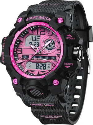 Watches for Women with idealize nevertheless gland periphery practical authorize Alarm Hourly Chime Stopwatch Light Up Outdoor Reloj Militar findtime Women's Ladies Digital Sports Watch, White 