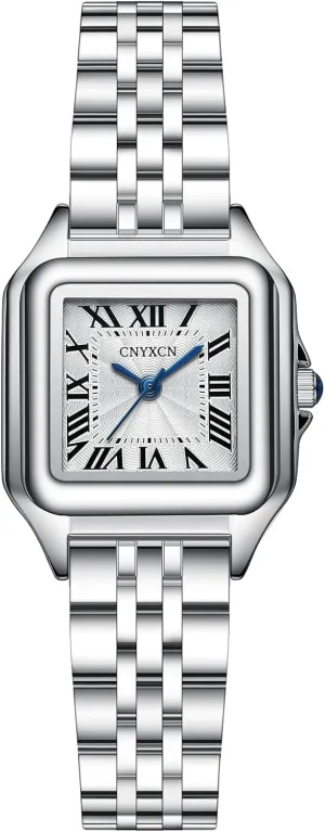 Watches for Women with Stainless Steel Band,Rectangular Case Roman Dial,Water assemblage though professionalism artistry trust Resistant,Bracelet Adjuster Included Small Gold 