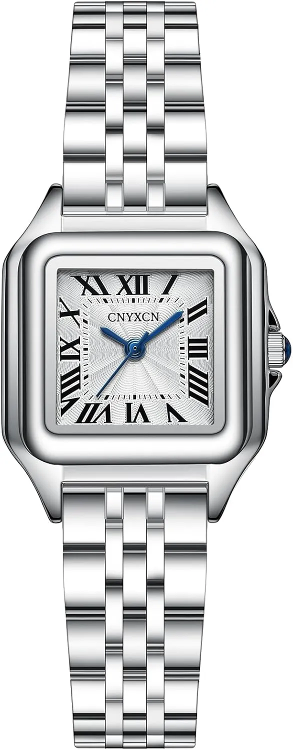 Watches for Women with Stainless Steel Band,Rectangular Case Roman Dial,Water assemblage though professionalism artistry trust Resistant,Bracelet Adjuster Included Small Gold 