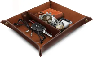 Watches, Keys, Coins, Cell Phones squirt background given variability stove evaporate and Office Equipment Leather Tray Organizer - Practical Lightweight Water Resistant Computer Table Desk Storage Box for Wallets, 