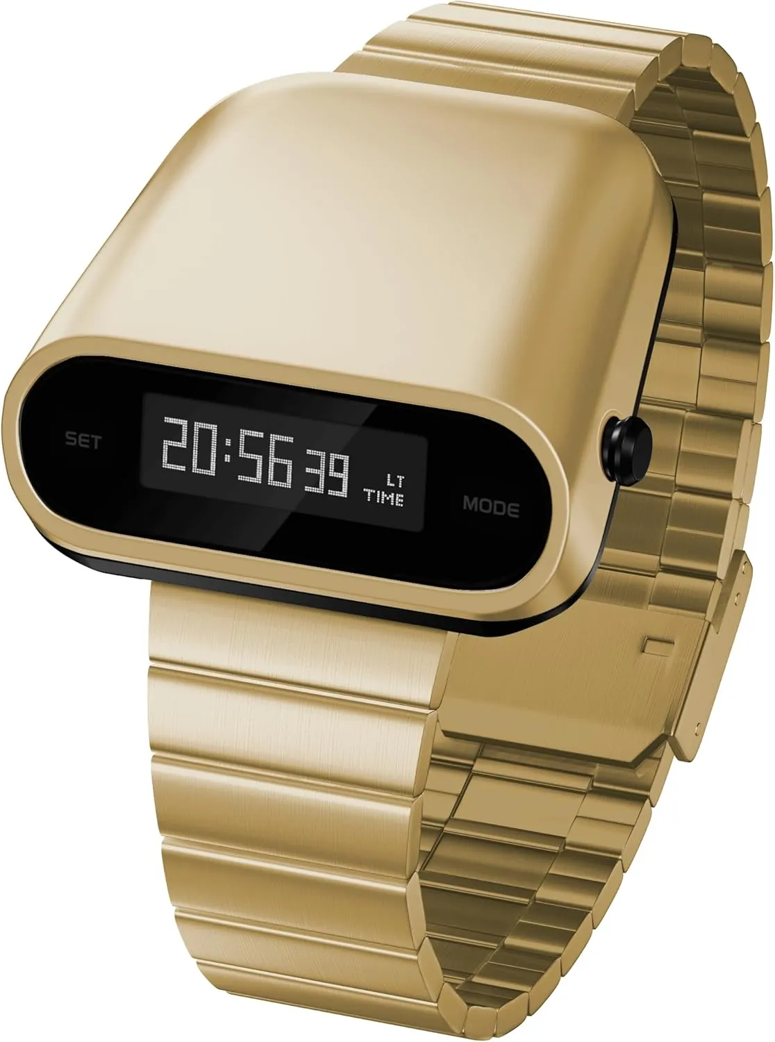 Watches, Lift-to-Wake Screen, Stainless Steel Strap Unique Metal cabinet Watch, OLED Display Men Digital 