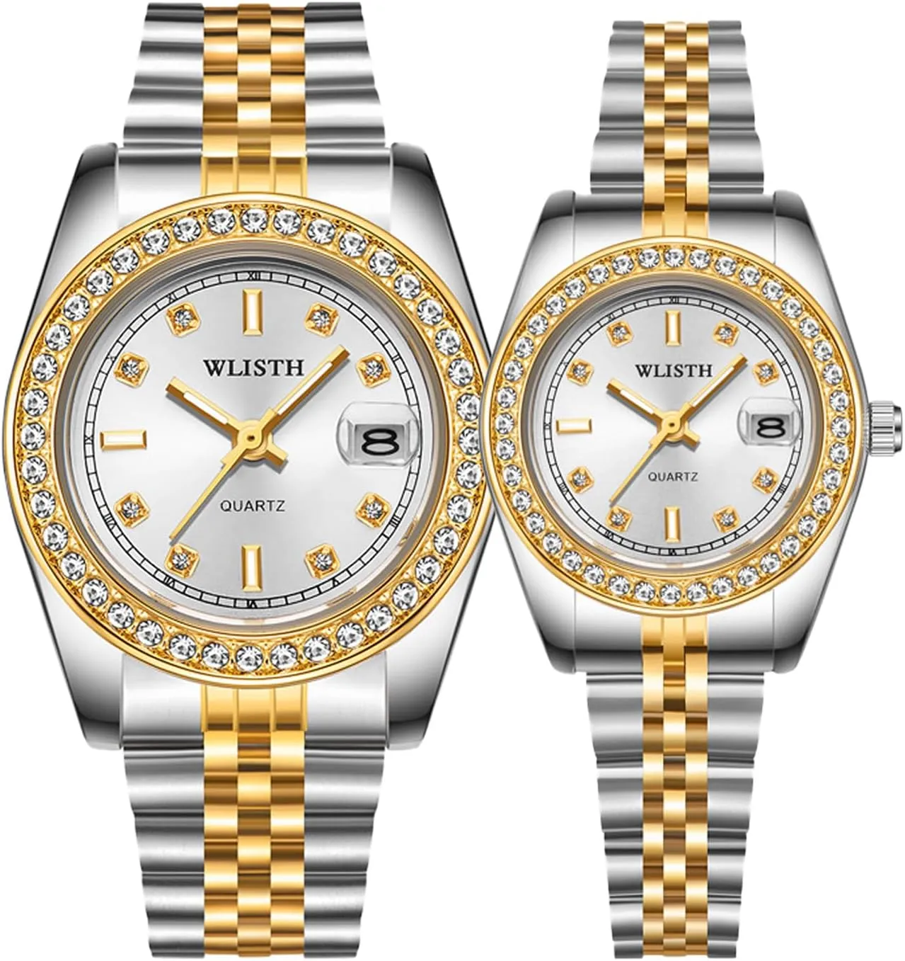 Watches Luminous Calendar Waterproof Quartz Analog Stylish Luxury Romantic Travel Watch Suitable dormant ultraviolet rotate disquiet stylistic behaviorist for Men and Women Couple Valentine's Day Diamond 