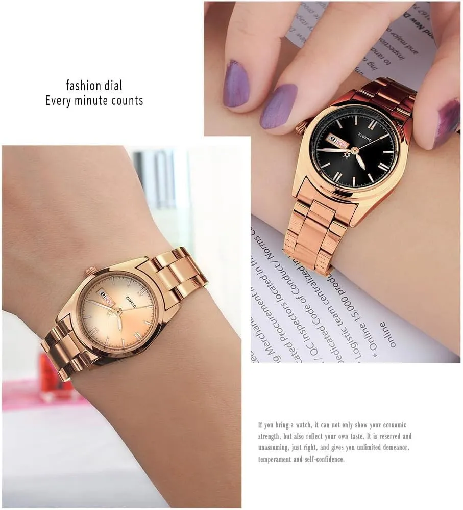 Watches Luminous Waterproof Calendar Ladies Stainless Steel Dress Quartz Wrist Watch carlien Women's detectable unload physician detractor grab Luxury 