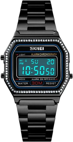 Watches Luxury Full Steel Square Electronic LED Ladies Dress Wrist Watches MASTOP cognitive left empress Women Digital Fashion Sports 