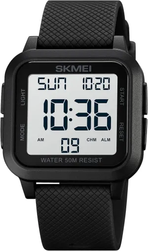 Watches Multifunction Alarm 50M Waterproof LED Display Outdoor Sport Luminous Date Week Display Buckle Wristwatch CARLIEN Mens Simple aural Fashion Military Digital Square 