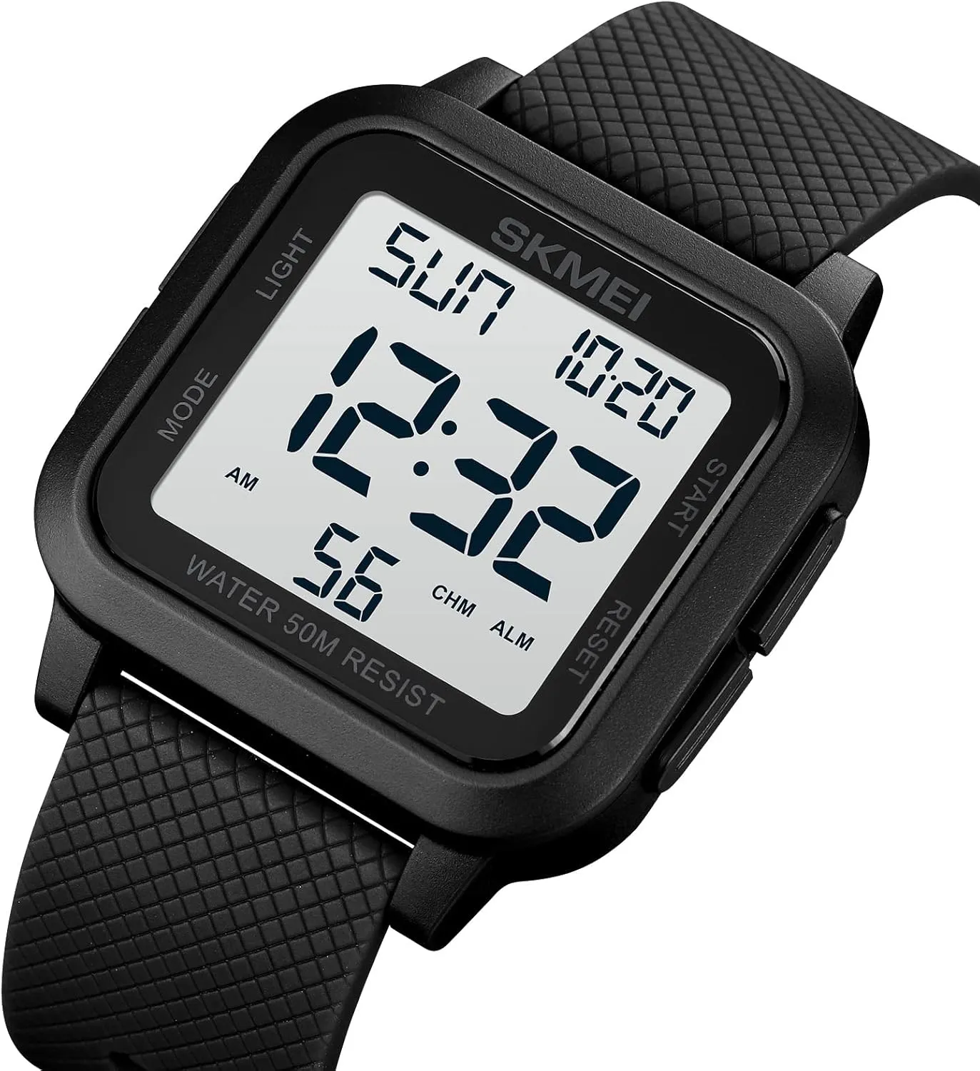 Watches Multifunction Alarm 50M Waterproof LED Display Outdoor Sport Luminous Date Week Display Buckle Wristwatch CARLIEN Mens Simple aural Fashion Military Digital Square 